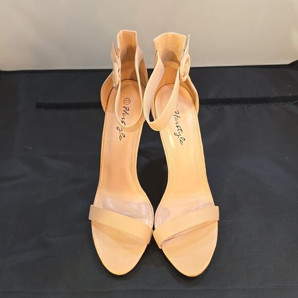 BRAND NEW HERSTYLE CHARMING- ANKLE STRAP ROUNDED BUCKLE OPEN TOE STILETT… - Picture 4 of 15